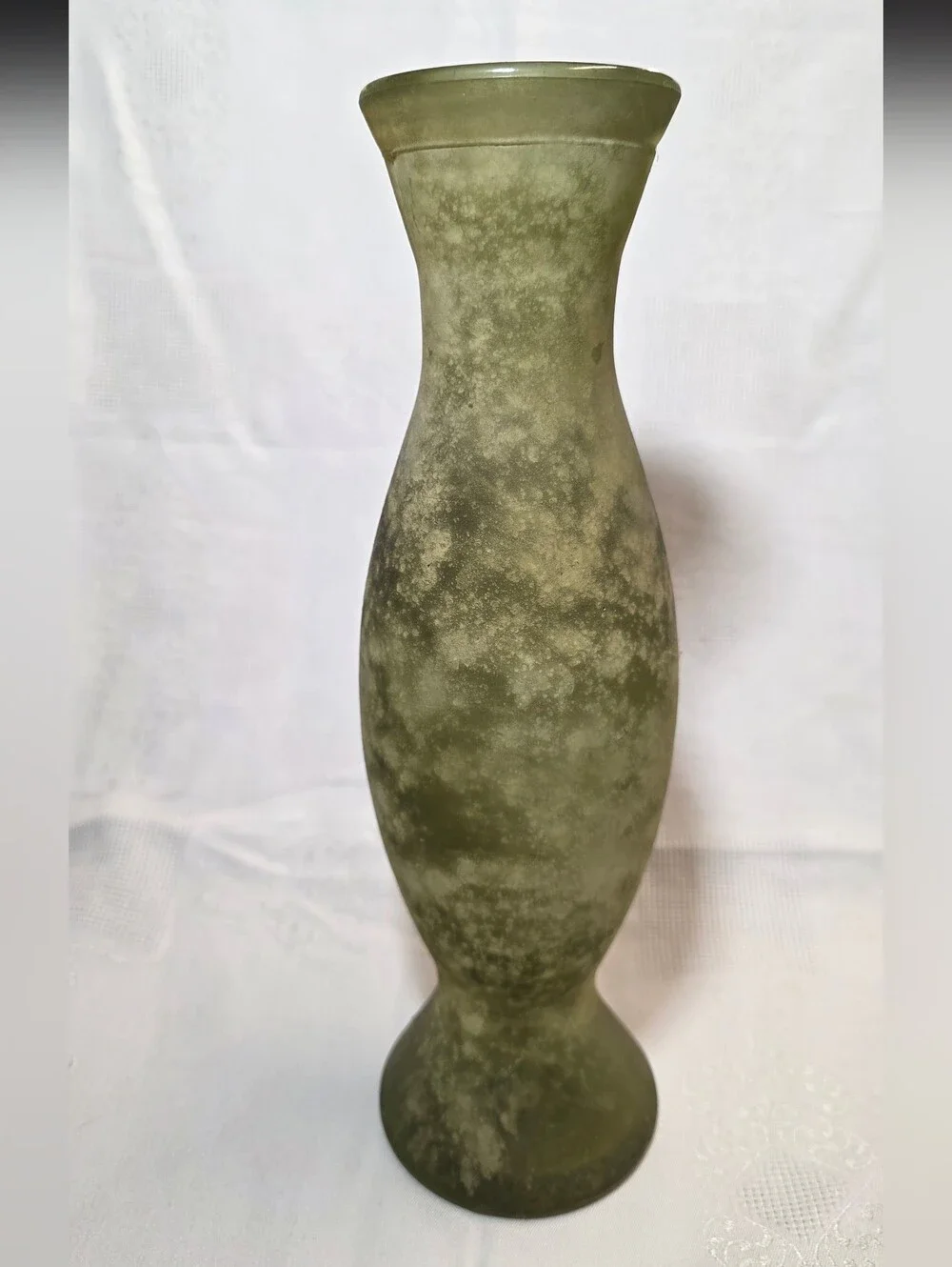 Olive Green Glass Decorative Vase - Home Accents